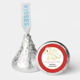Little Dragon Cute Gold Red Baby 1st Birthday Hershey®'s Kisses®