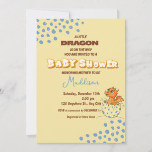 Little Dragon Hatching Soon baby shower Invitation