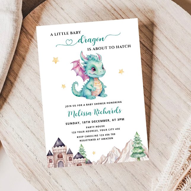 Little Dragon is about to hatch Baby Shower Invitation (Creator Uploaded)