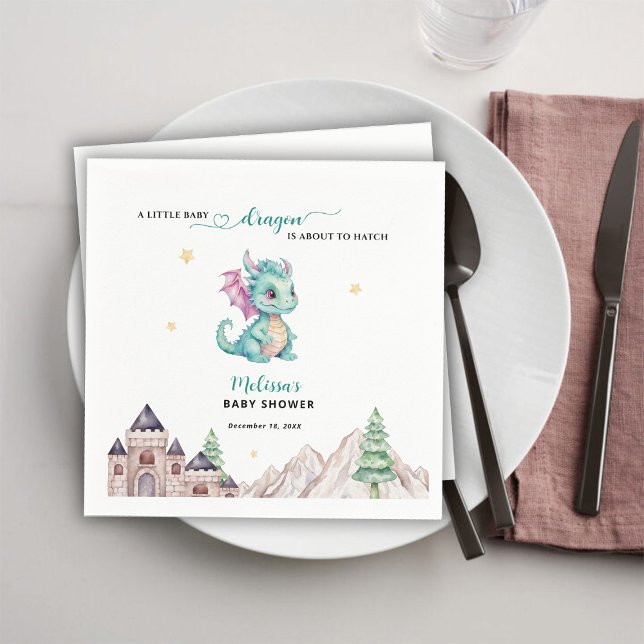 Little Dragon is about to hatch Baby Shower Napkins (Creator Uploaded)