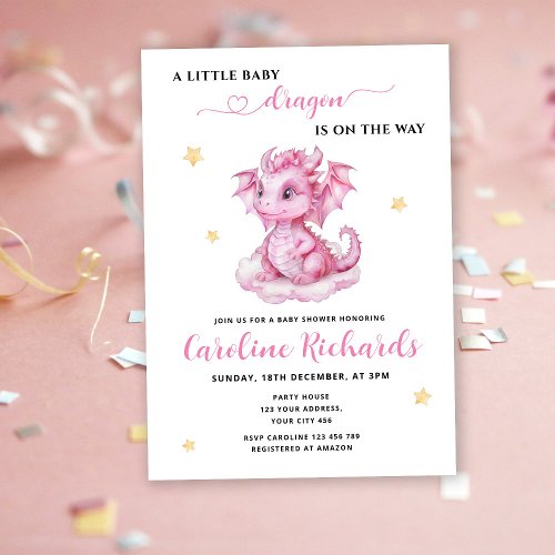 Little Dragon is on the way Baby Shower Invitation