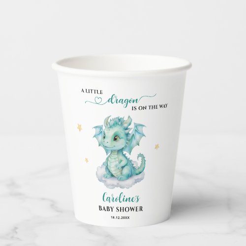 Little Dragon is on the Way Baby Shower Paper Cups