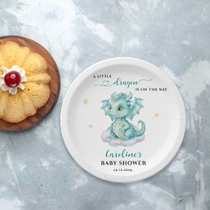 Little Dragon is on the Way Baby Shower Paper Plates