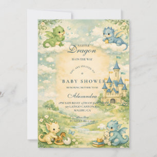 Little Dragon Storybook Baby Shower Invitation