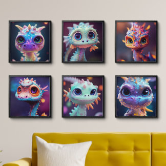 Little Dragons Peel And Stick Photo Tile