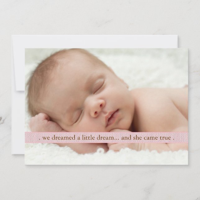 Little Dream Two Photo Modern Birth Announcement (Front)