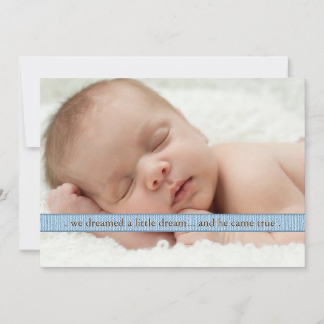 Little Dream Two Photo Modern Birth Announcement (Front)