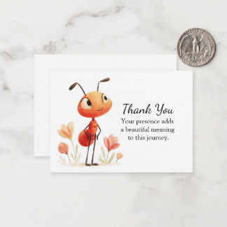 Little Dreamer Ant in Bloom Thank You Note Card