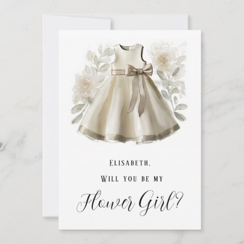 Little Dress Floral Will You Be My Flower Girl Invitation