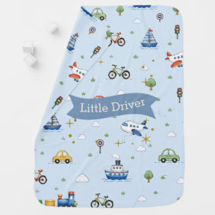Little Driver Cute Transportation Pattern Baby Bla Blanket