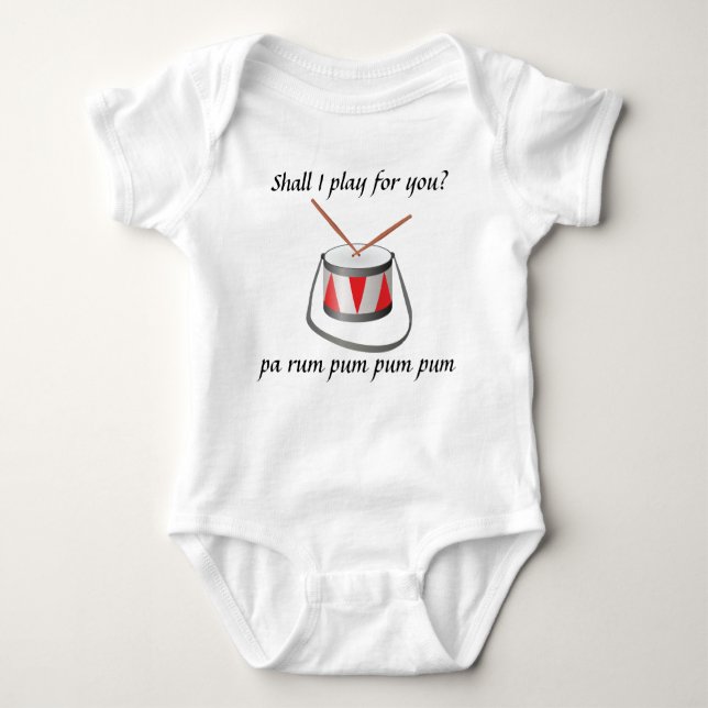 Little drummer boy baby bodysuit (Front)