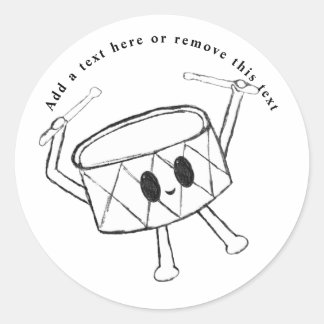 Little Drummer Boy Drum Sketch Classic Round Sticker