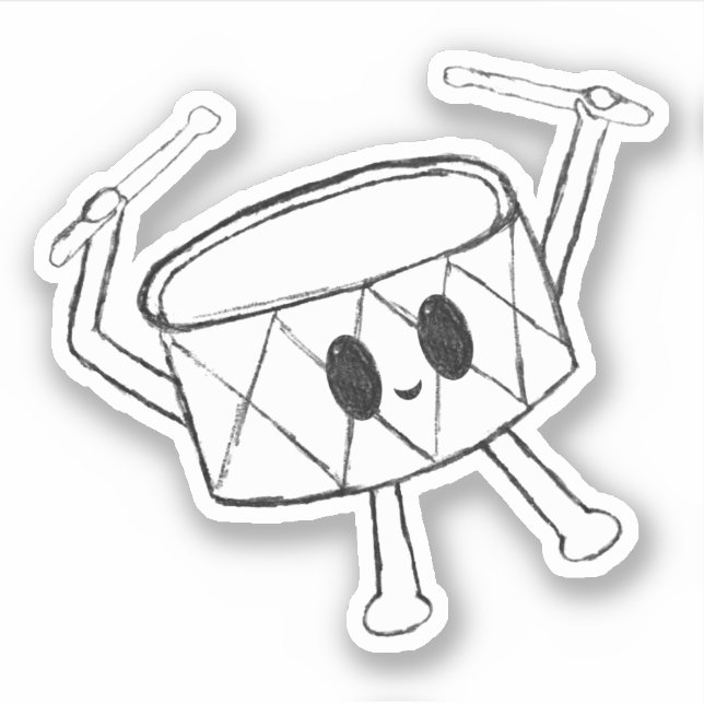 Little Drummer Boy Sketch Sticker (Front)