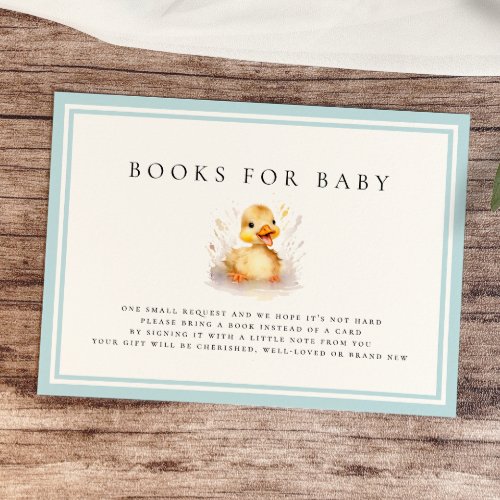 Little Duck Baby Shower Books for Baby Card