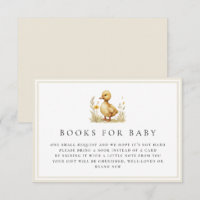 Little Duck Baby Shower Books for Baby Card