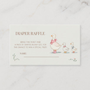 little duck Baby Shower Diaper Raffle Enclosure Card