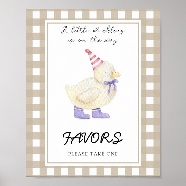 Little Duck Baby shower Favors Poster (Front)