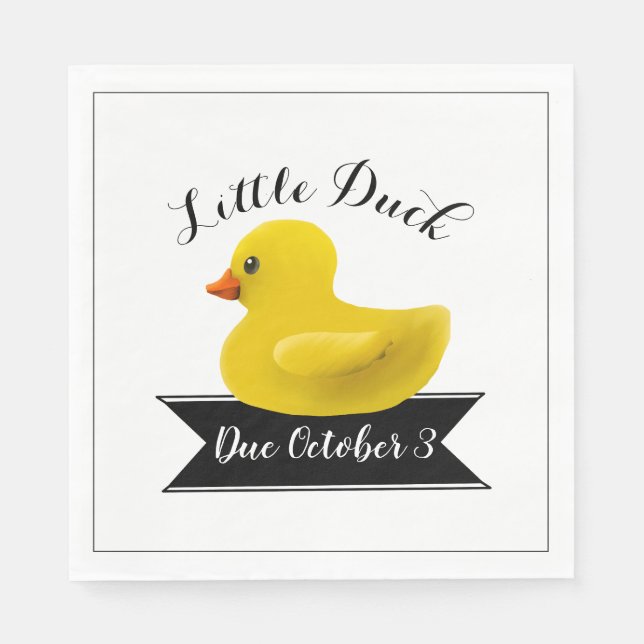 Little Duck Baby Shower Invitation Napkins (Front)