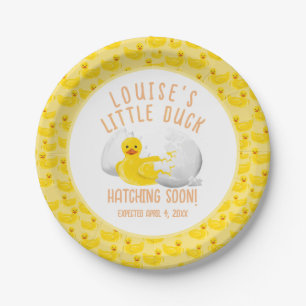 Little Duck Hatching Soon Baby Shower Invitation Paper Plates