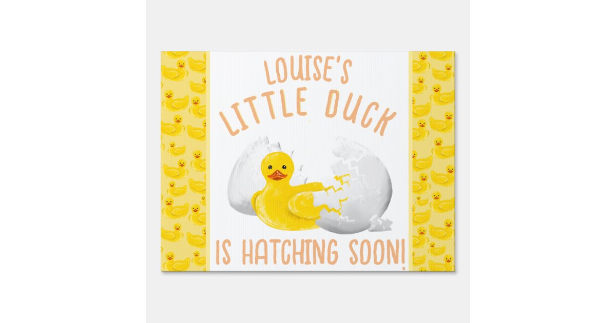 Little Duck Hatching Soon Baby Shower Invitation Sign | Zazzle