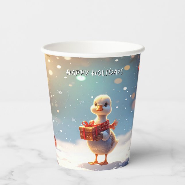 Little Duck Holiday Paper Cups (Back)