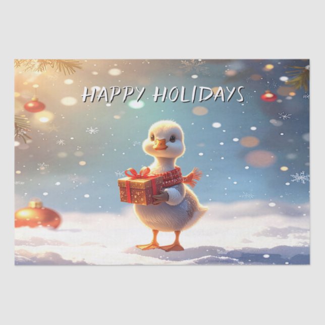 Little Duck Holiday Tissue Paper (Front)