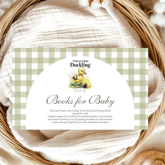 Little Duckling Baby Shower Books for Baby  Enclosure Card (Creator Uploaded)