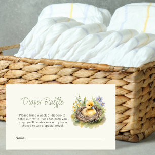 Little Duckling Baby Shower Diaper Raffle Ticket Enclosure Card