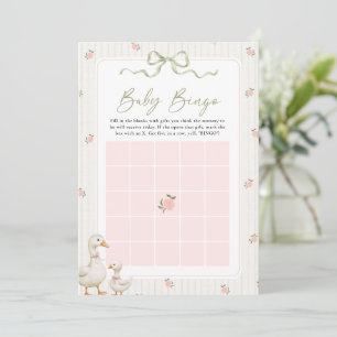 Little Duckling Baby Shower Gift Bingo Game Note Card