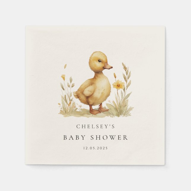 Little Duckling Baby Shower Napkins (Front)