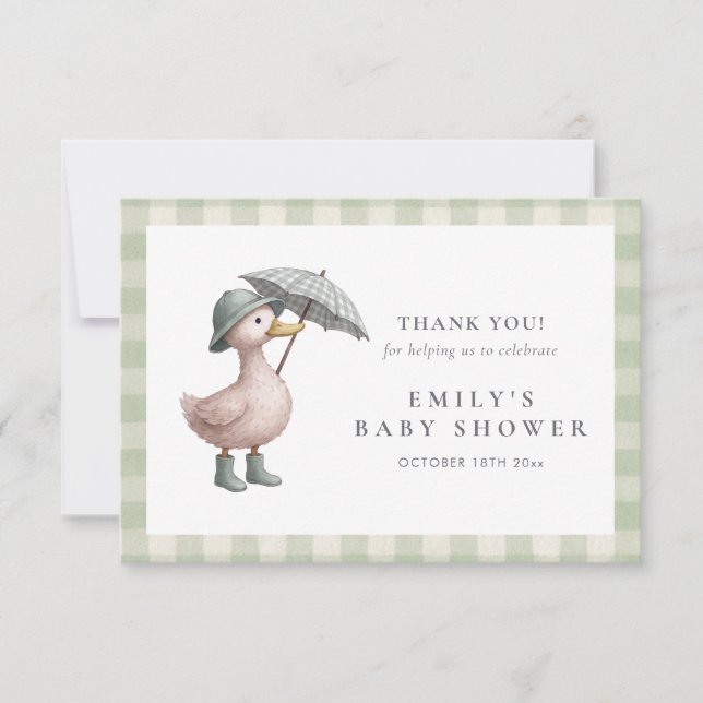 Little Duckling Baby Shower Thank You Card (Front)