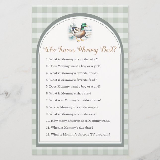 Little Duckling Baby Shower Who Know Mommy Best (Front)