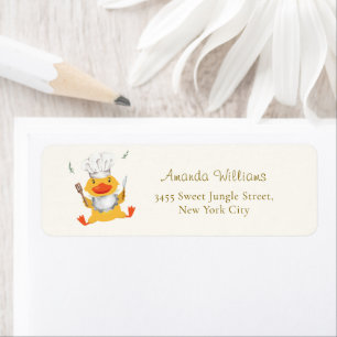 Little Duckling Chef Baby Shower Return Address Label