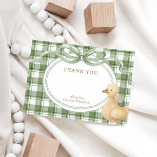 Little Duckling   Classic Neutral Baby Shower Thank You Card