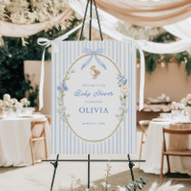 Little Duckling Cottage Blue Baby Shower Welcome Foam Board