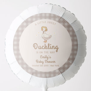 Little Duckling Farmhouse Gingham Baby Shower Balloon
