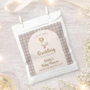 Little Duckling Farmhouse Gingham Baby Shower Favor Bag