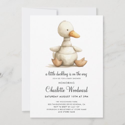 Little Duckling Gender Neutral Boho Baby Shower Invitation