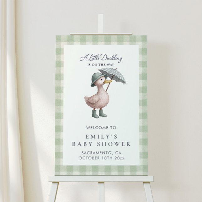 Little Duckling Green Baby Shower Welcome Sign (Creator Uploaded)