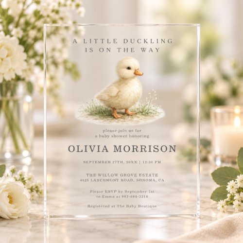 Mallard Duck Neutral baby shower invitation