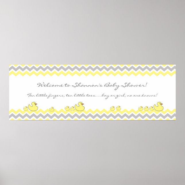 Little Ducks Baby Shower Banner Welcome sign (Front)