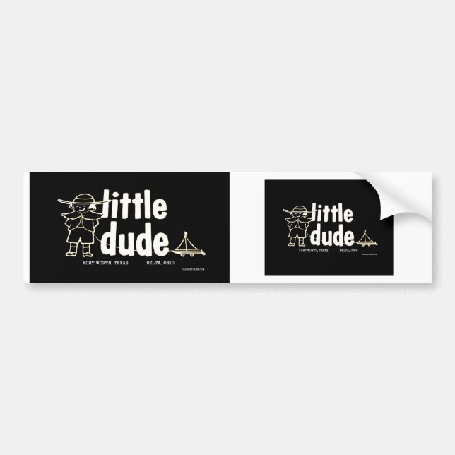 Little Dude Trailer Co. Black & White  Stickers (Front)
