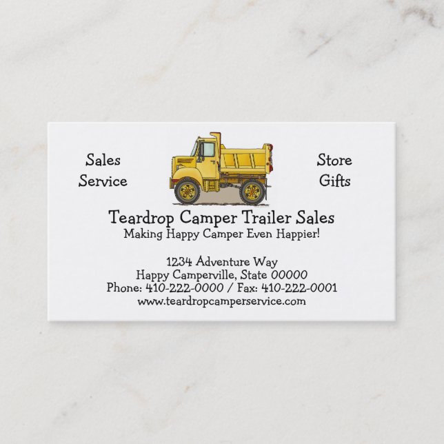 Little Dump Truck Business Card (Front)