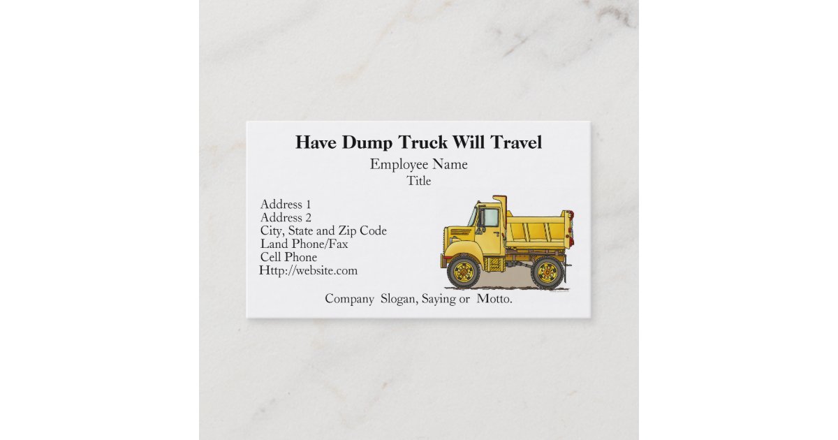 Little Dump Truck Business Cards Zazzle