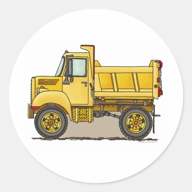 Little Dump Truck Kids Sticker (Front)