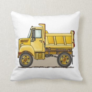 Little Dump Truck Throw Pillow by justconstruction at Zazzle