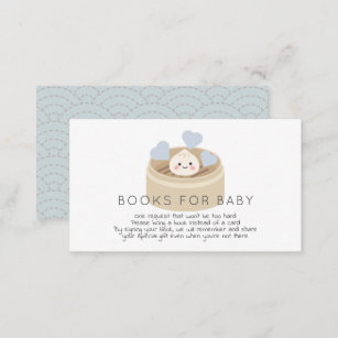 Little Dumpling Baby Shower Blue Book Request Enclosure Card