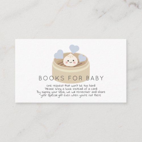 Little Dumpling Baby Shower Blue Book Request Enclosure Card