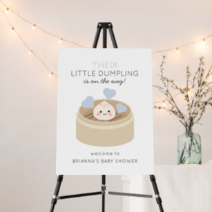 Little Dumpling Baby Shower Blue Welcome Foam Board