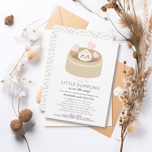 Little Dumpling Baby Shower by Mail Invitation